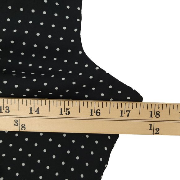 Ann Taylor Loft Black White Polka Dot Dress Size 6 Sleeveless Tied Knot Shoulder - Picture 3 of 13